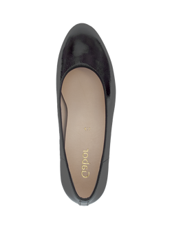 Gabor Betty Patent Leather Court Shoes, Black - view 2, Black