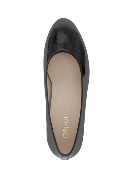 Gabor Betty Patent Leather Court Shoes, Black - view 2, Black