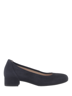 Gabor Demi Wide Fit Suede Court Shoes, Navy