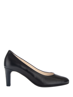 Gabor Edina Leather Court Shoes, Black, Black