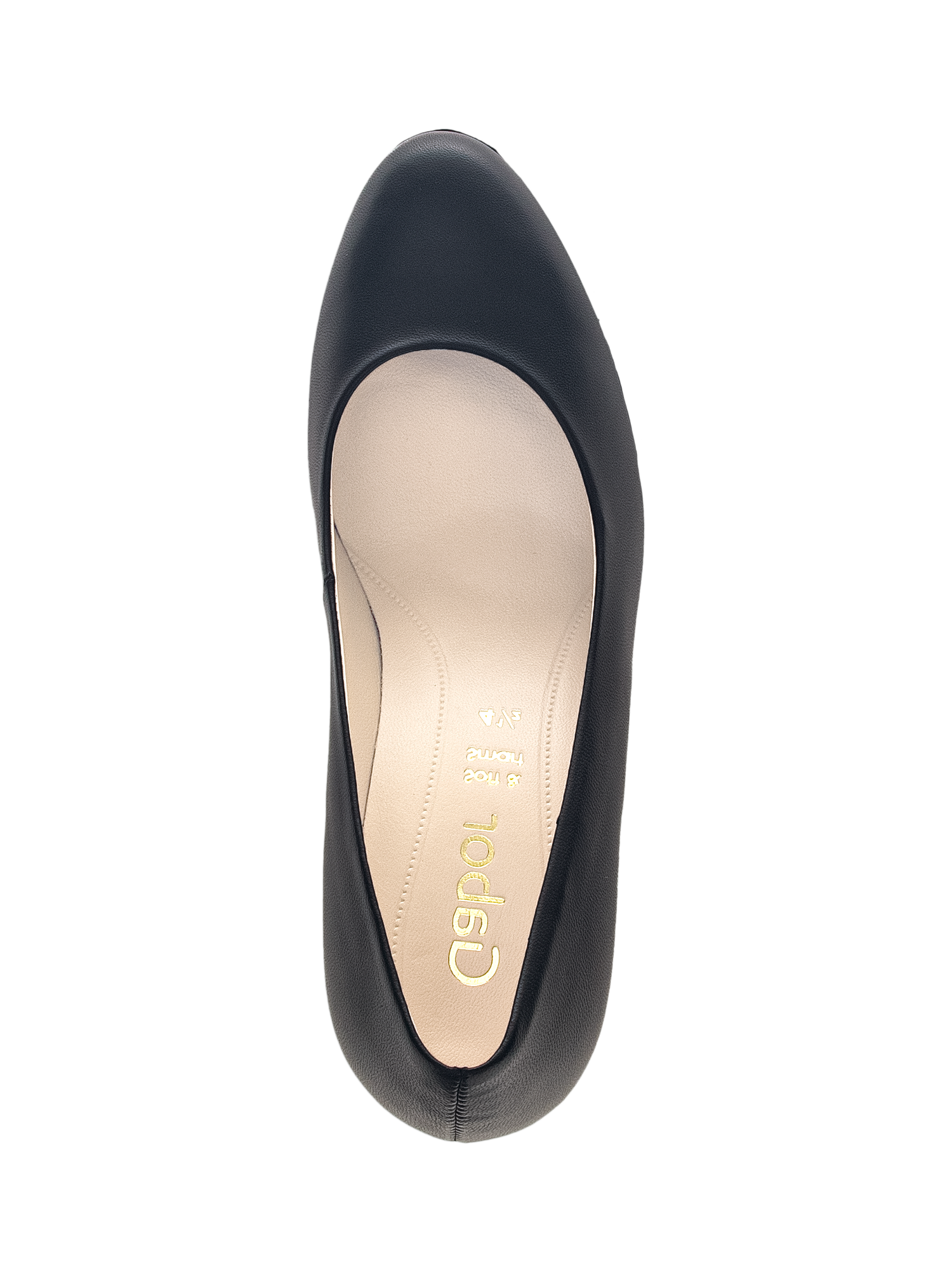 Product image 2 of 4, which shows Gabor Edina Leather Court Shoes, Black, 3