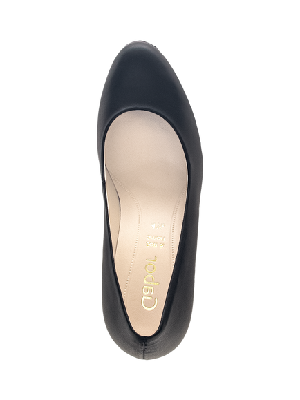 Gabor Edina Leather Court Shoes, Black - view 2, Black