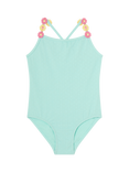 Angels by Accessorize Kids' Flower Strap Swimsuit, Blue