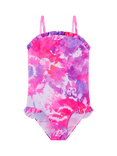 Angels by Accessorize Kids' Ruffle Tie Dye Swimsuit, Brights Multi
