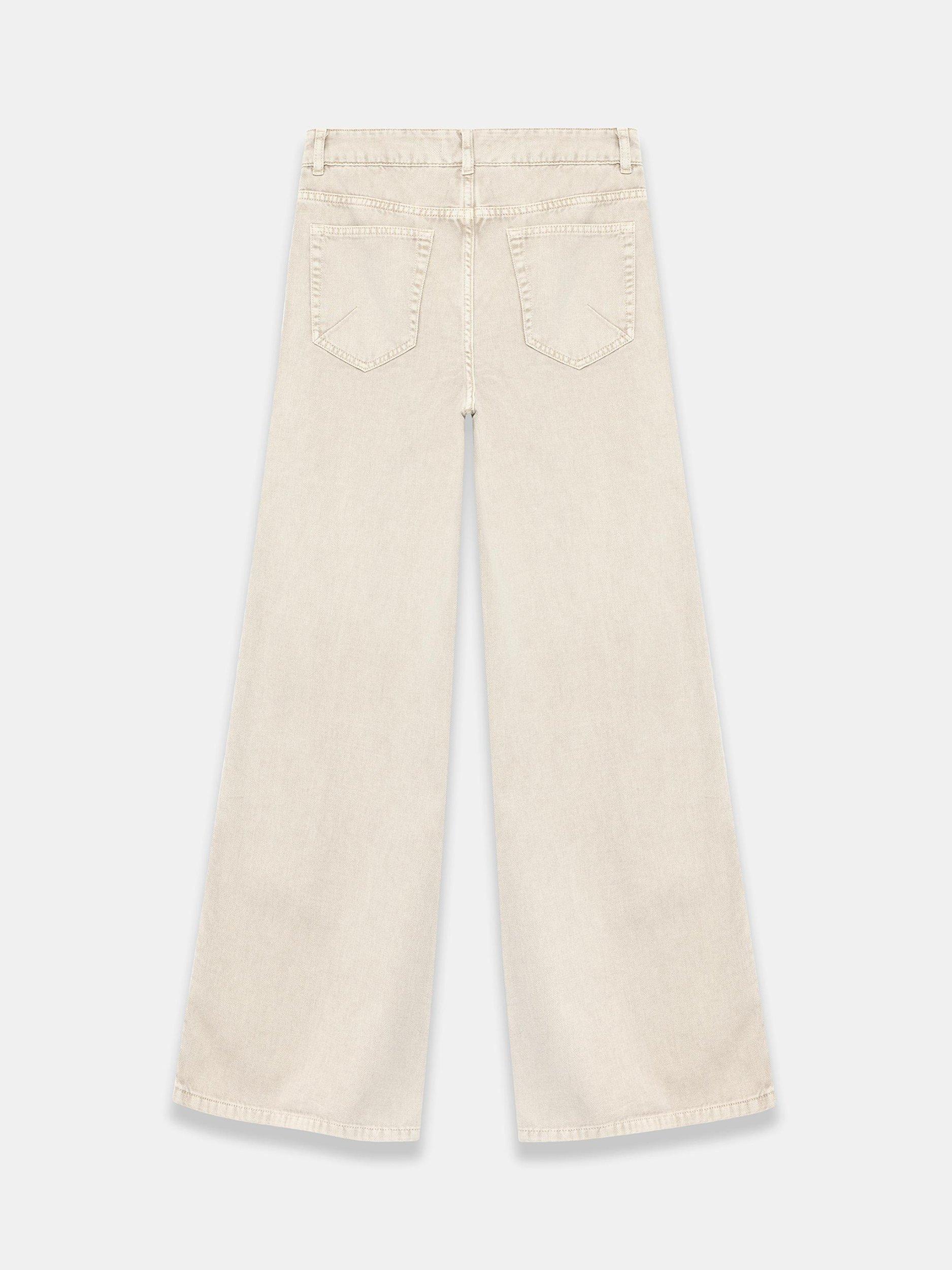 Product image 8 of 8, which shows Mint Velvet Diamante Wide Leg Jeans, Natural, 6