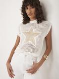 Mint Velvet Star Knit Tank Top, Gold