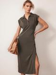 Mint Velvet Cap Sleeved Utility Midi Dress, Khaki