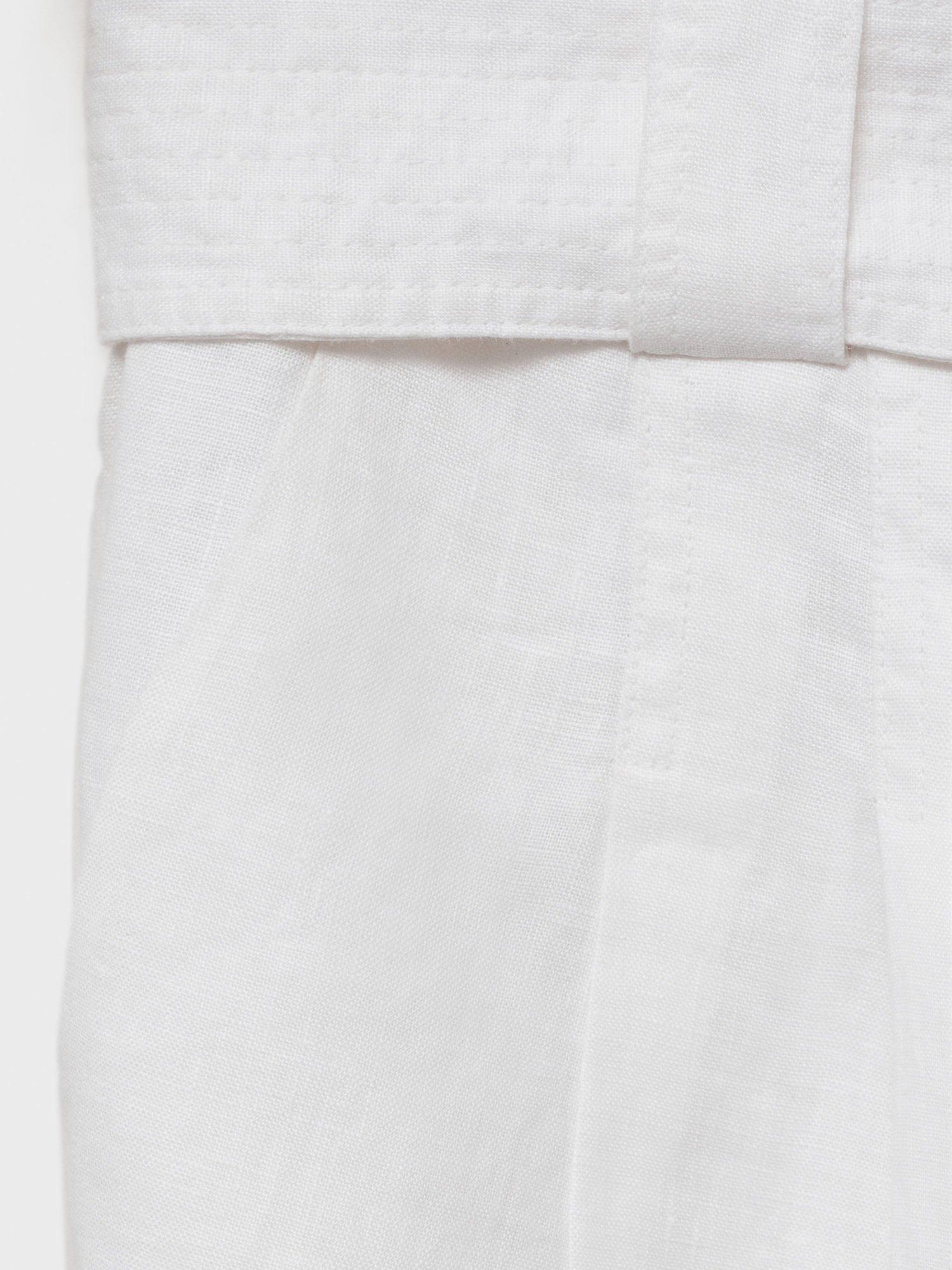 Product image 5 of 7, which shows Mango Samari Pure Linen Bermuda Shorts, White, 10