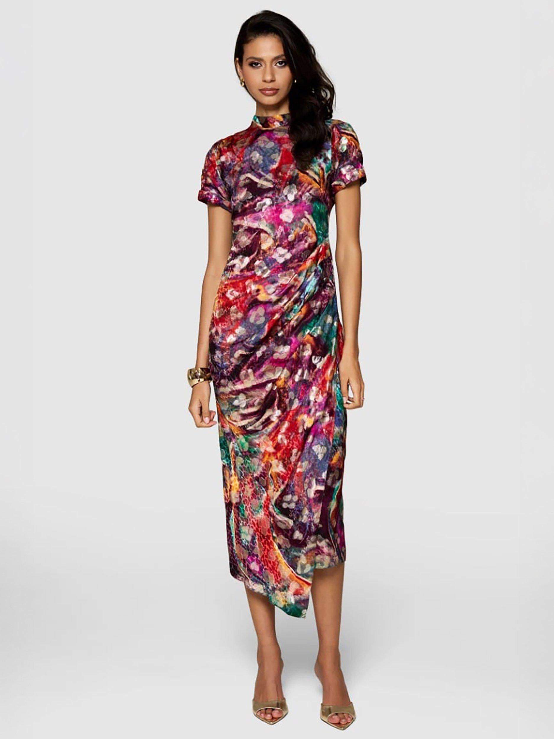 Closet London Abstract Design Pencil Maxi Dress