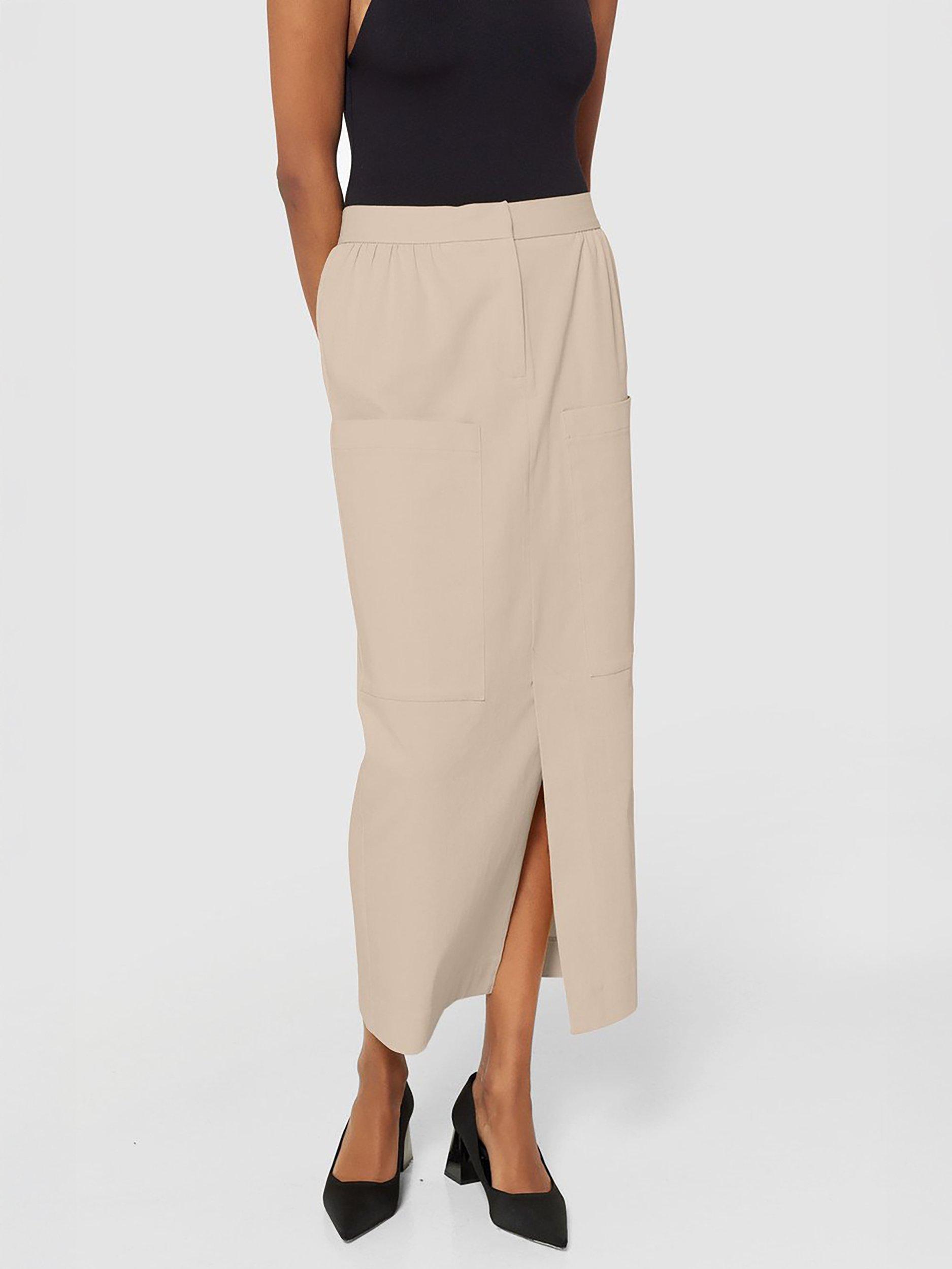 Closet London Cargo Pencil Skirt, Cream