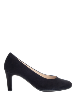 Gabor Edina Suede Court Shoes, Black, Black