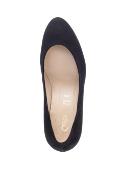 Gabor Edina Suede Court Shoes, Black - view 2, Black