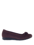 Gabor Sage Wide Fit Suede Ballerina Pumps, Bramble