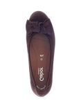 Gabor Sage Wide Fit Suede Ballerina Pumps, Bramble