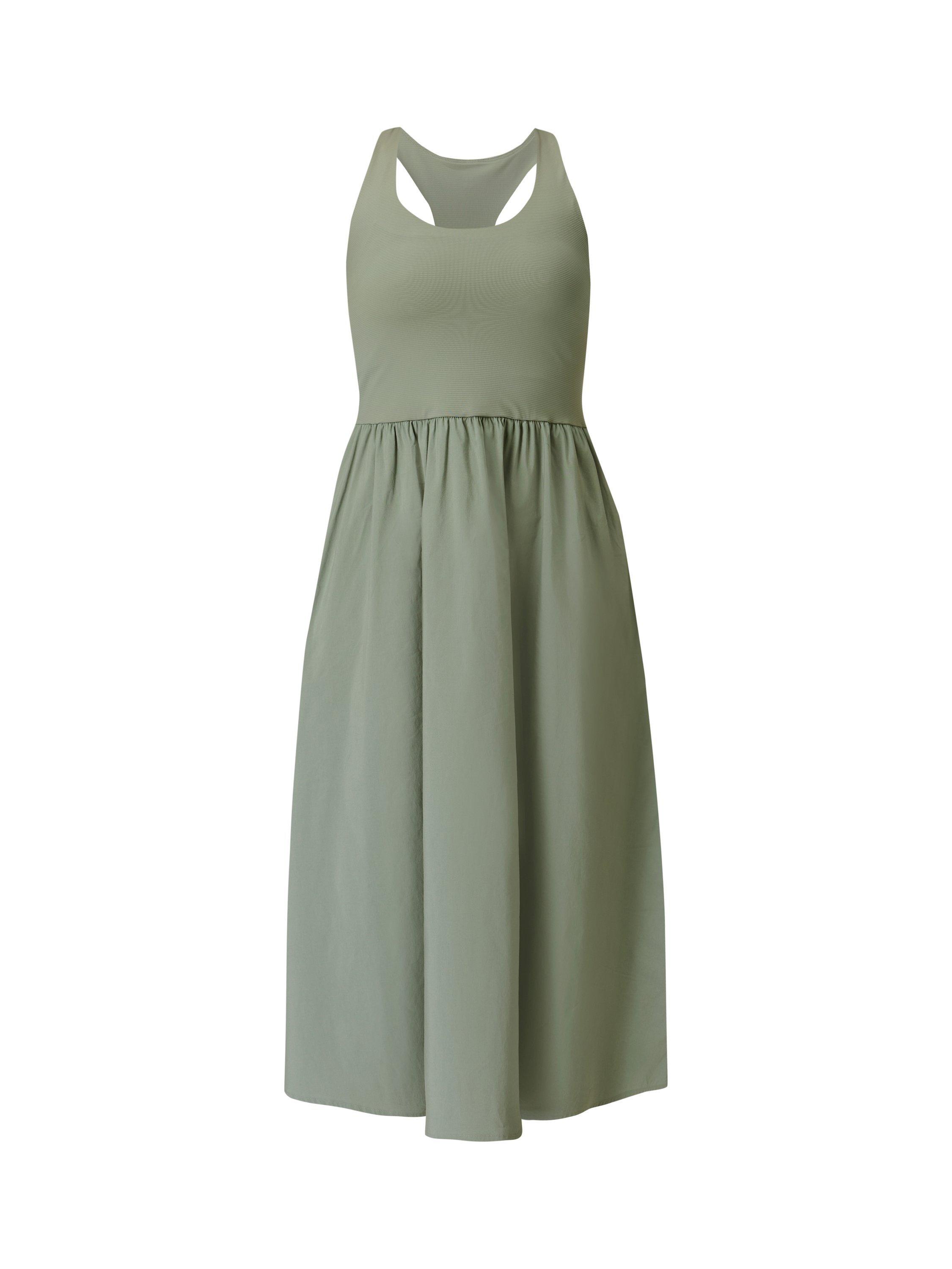 Product image 6 of 6, which shows Sweaty Betty Explorer Ribbed Racer Dress, Willow Green, XXS