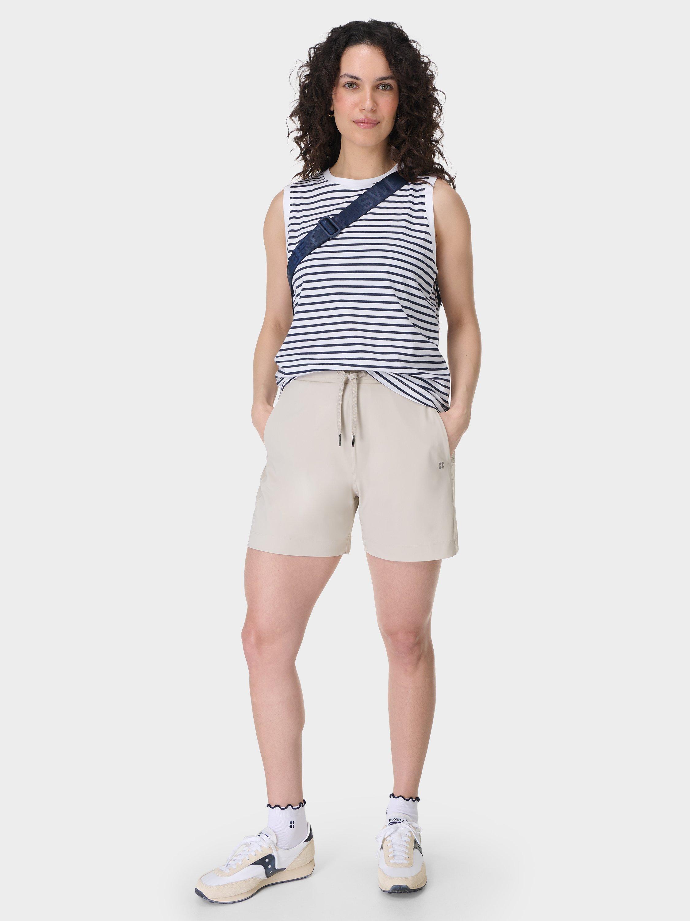 Product image 3 of 6, which shows Sweaty Betty Explorer 5.5" Shorts, Mineral Beige, XXS