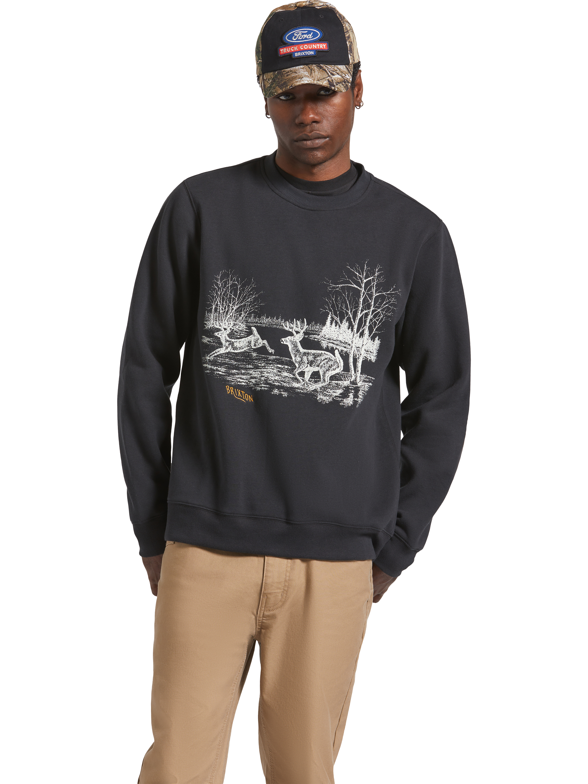 Brixton Gallop Graphic Crew Sweatshirt, Black