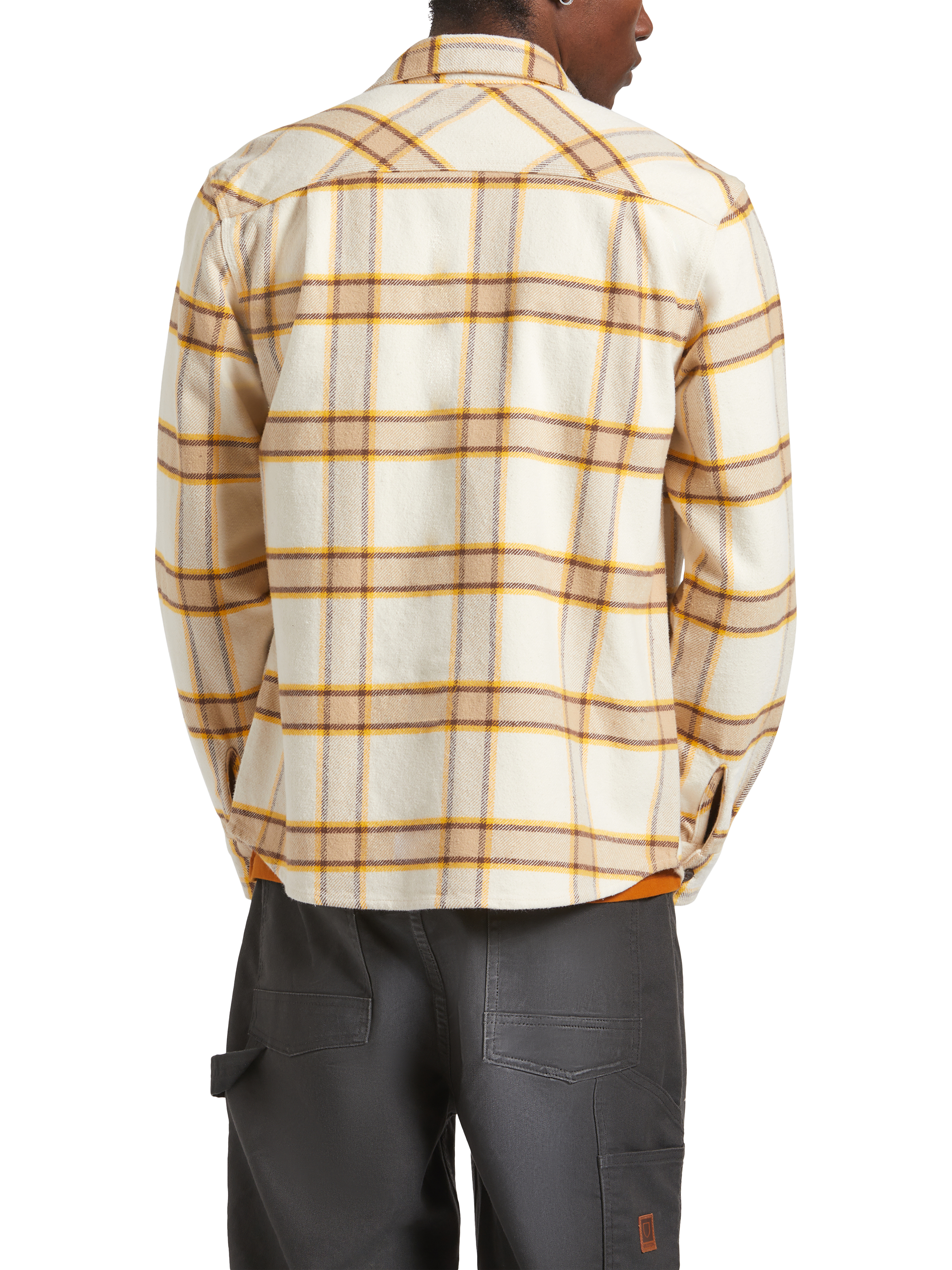 Product image 2 of 7, which shows Brixton Bowery Cotton Blend Regular Fit Check Flannel Shirt, Whitecap, M