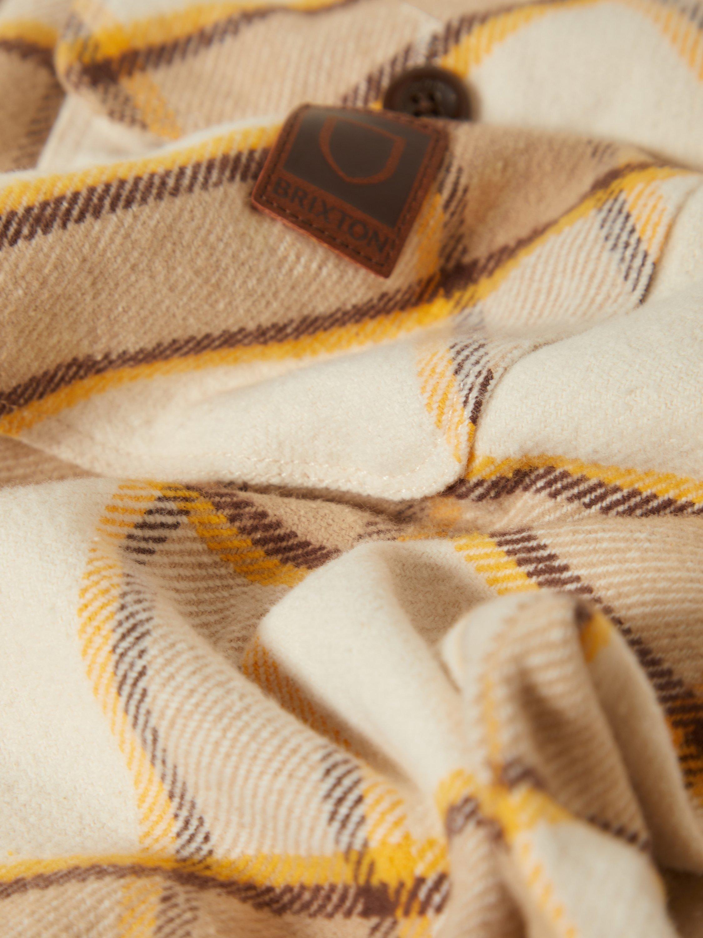 Product image 6 of 7, which shows Brixton Bowery Cotton Blend Regular Fit Check Flannel Shirt, Whitecap, M