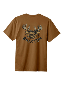 Brixton Berick Cotton Regular Fit Short Sleeve T-Shirt, Washed Copper - view 2, Washed Copper