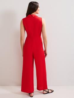 Phase Eight Becky Linen Blend Jumpsuit - view 2, Red