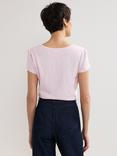 Phase Eight Bella Cotton Square Neck T-Shirt, Pale Pink