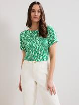 Phase Eight Rena Swirl Print Top, Black/Stone