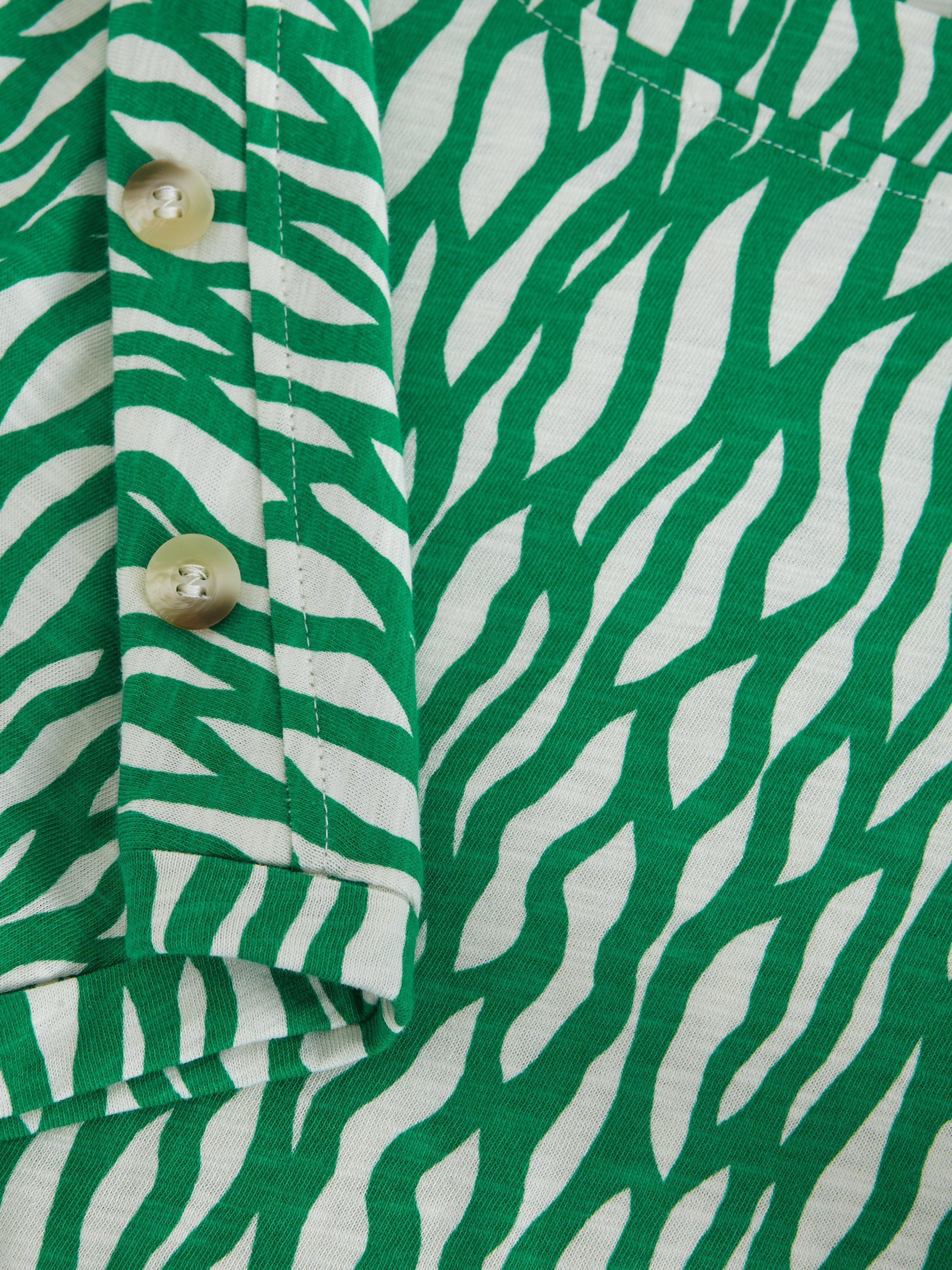 Product image 6 of 8, which shows Phase Eight Suzie Cotton Short Sleeve Top, Green/Multi, 8
