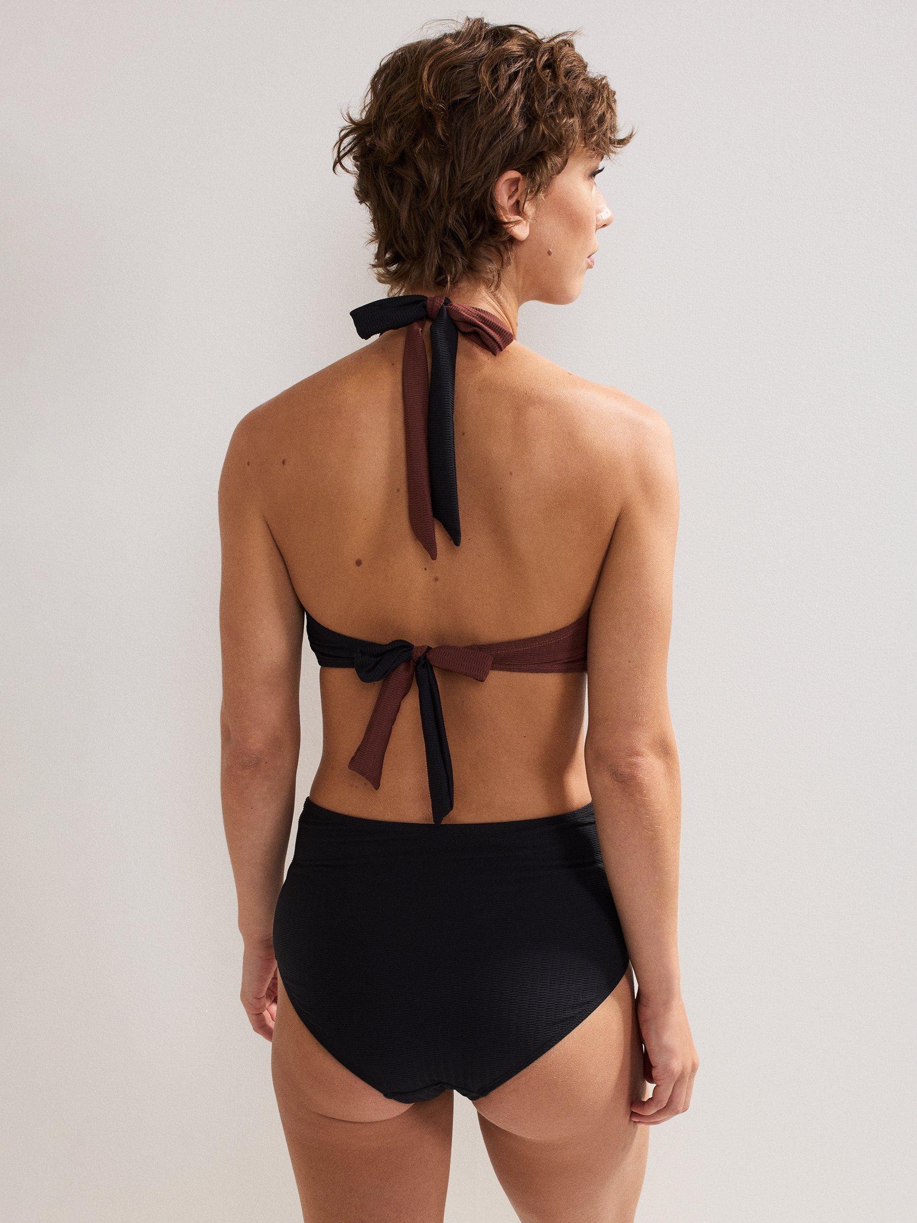 Product image 2 of 6, which shows Phase Eight Colour Block Bikini Bottoms, Black, 8