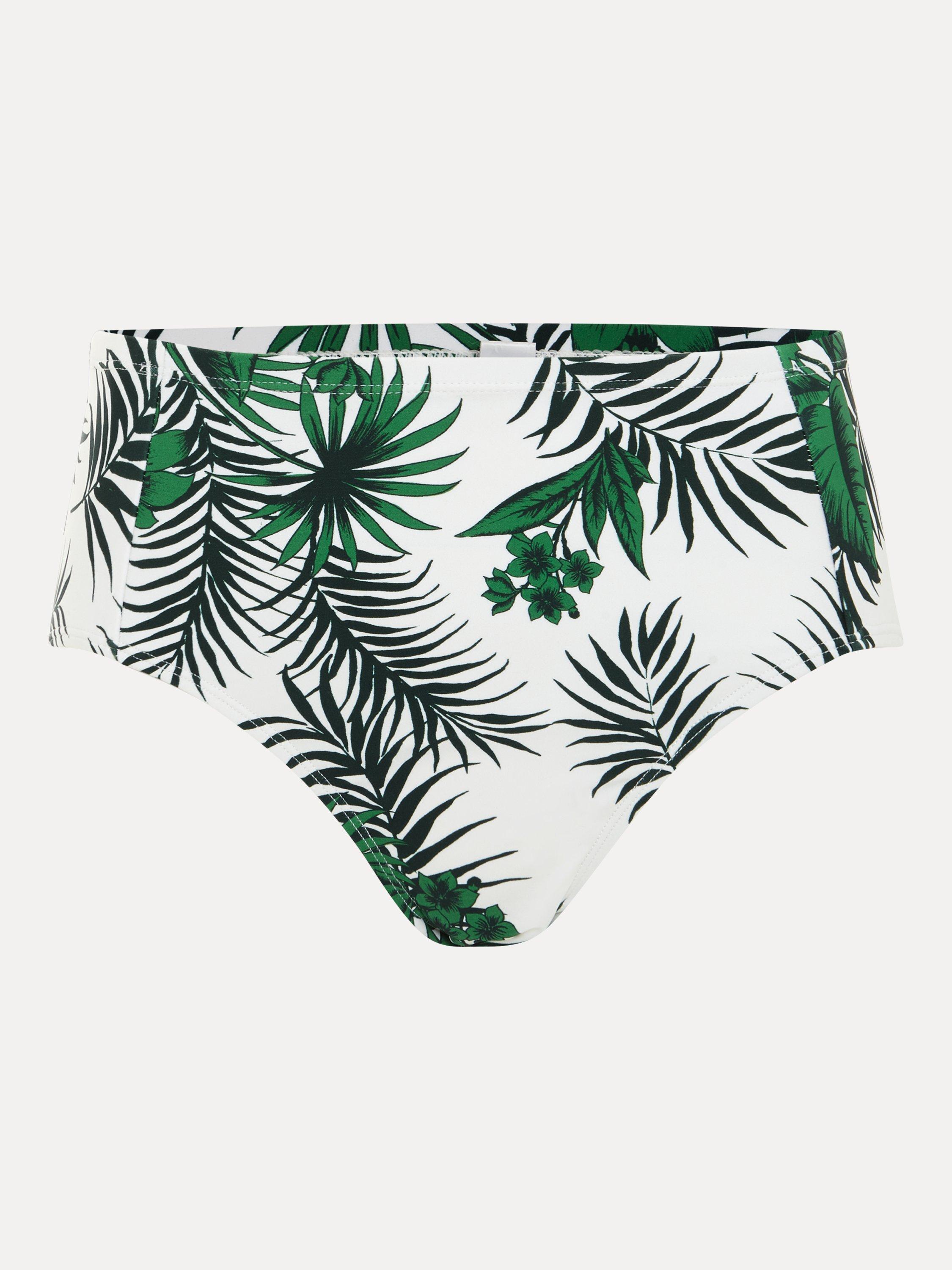 Product image 5 of 7, which shows Phase Eight Palm Print Tankini Bottoms, Ivory, 8