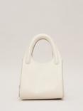 Phase Eight Square Mini Leather Tote Bag, Ivory