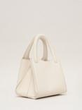 Phase Eight Square Mini Leather Tote Bag, Ivory