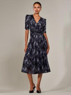 Jolie Moi V-Neck Abstract Print Midaxi Dress, Multi, Multi