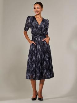 Jolie Moi V-Neck Abstract Print Midaxi Dress, Multi - view 2, Multi