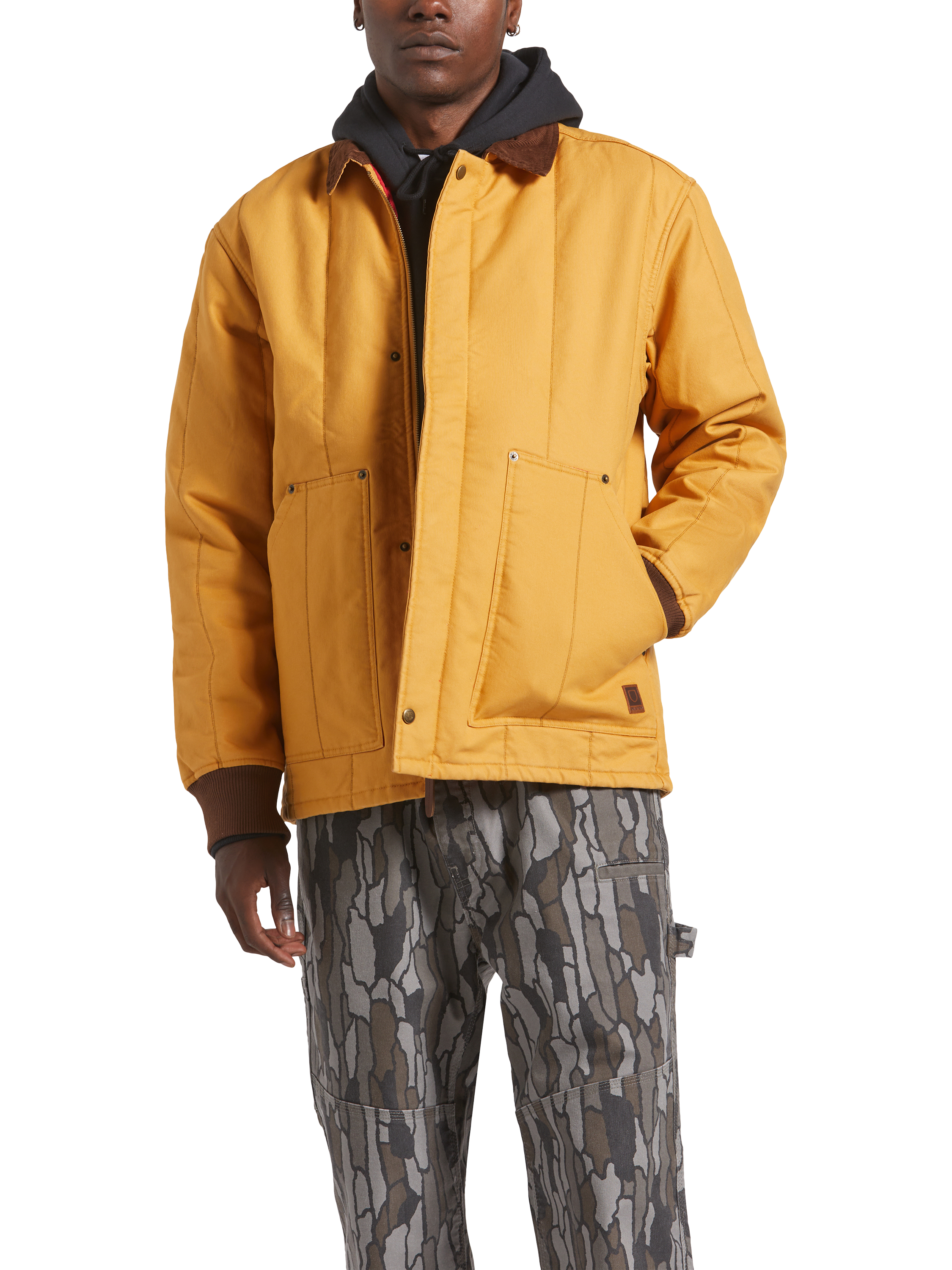 Product image 1 of 6, which shows Brixton Builders Ranch Cotton Blend Jacket, Spruce Yellow, S