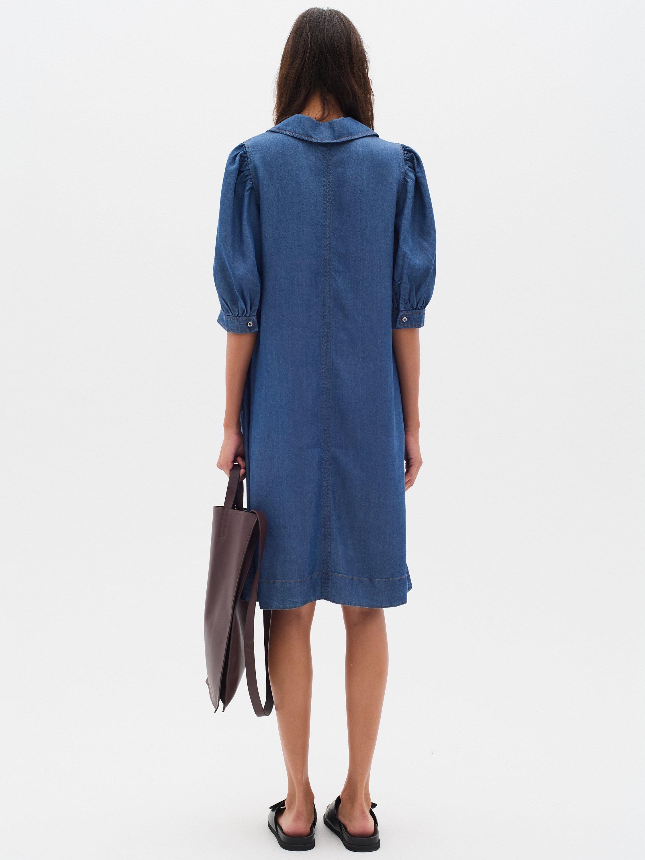 Product image 2 of 6, which shows InWear Rachel Short Sleeve Denim Dress, Medium Blue, 14