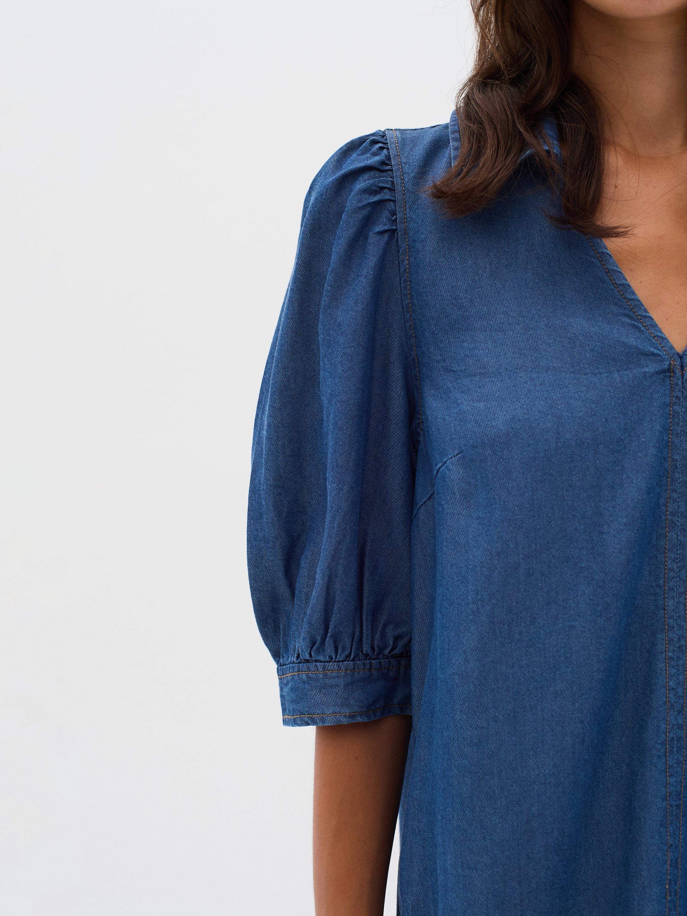 Product image 4 of 6, which shows InWear Rachel Short Sleeve Denim Dress, Medium Blue, 14