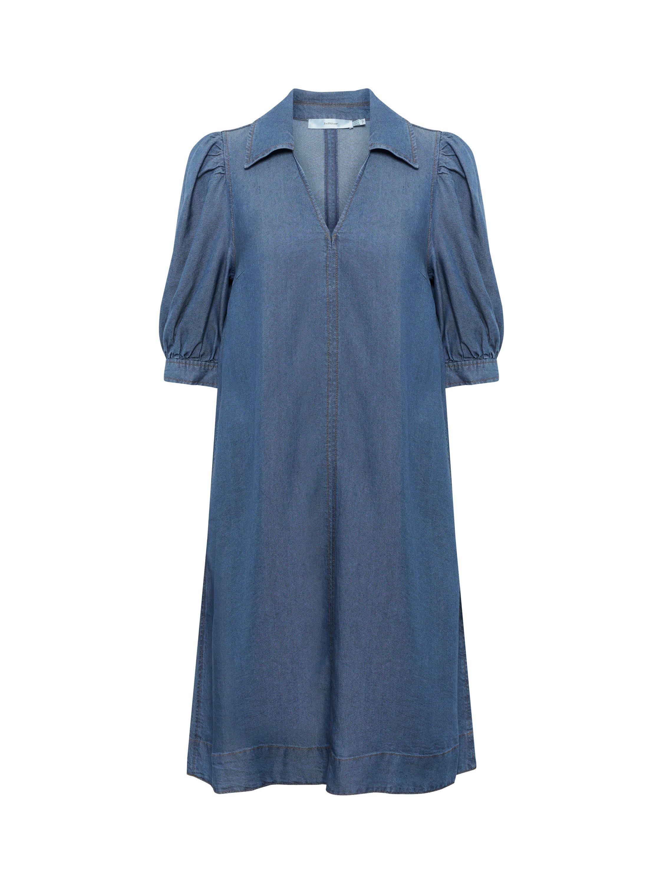 Product image 5 of 6, which shows InWear Rachel Short Sleeve Denim Dress, Medium Blue, 14