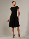 Jolie Moi Vintage Inspired Roll Collar Midi Dress, Black