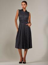 【関税込】PhaseEight ドレス☆Carey Sleeveless Textured Check Phase Eight Carey Sleeveless Textured Check Midi Shirt Dress