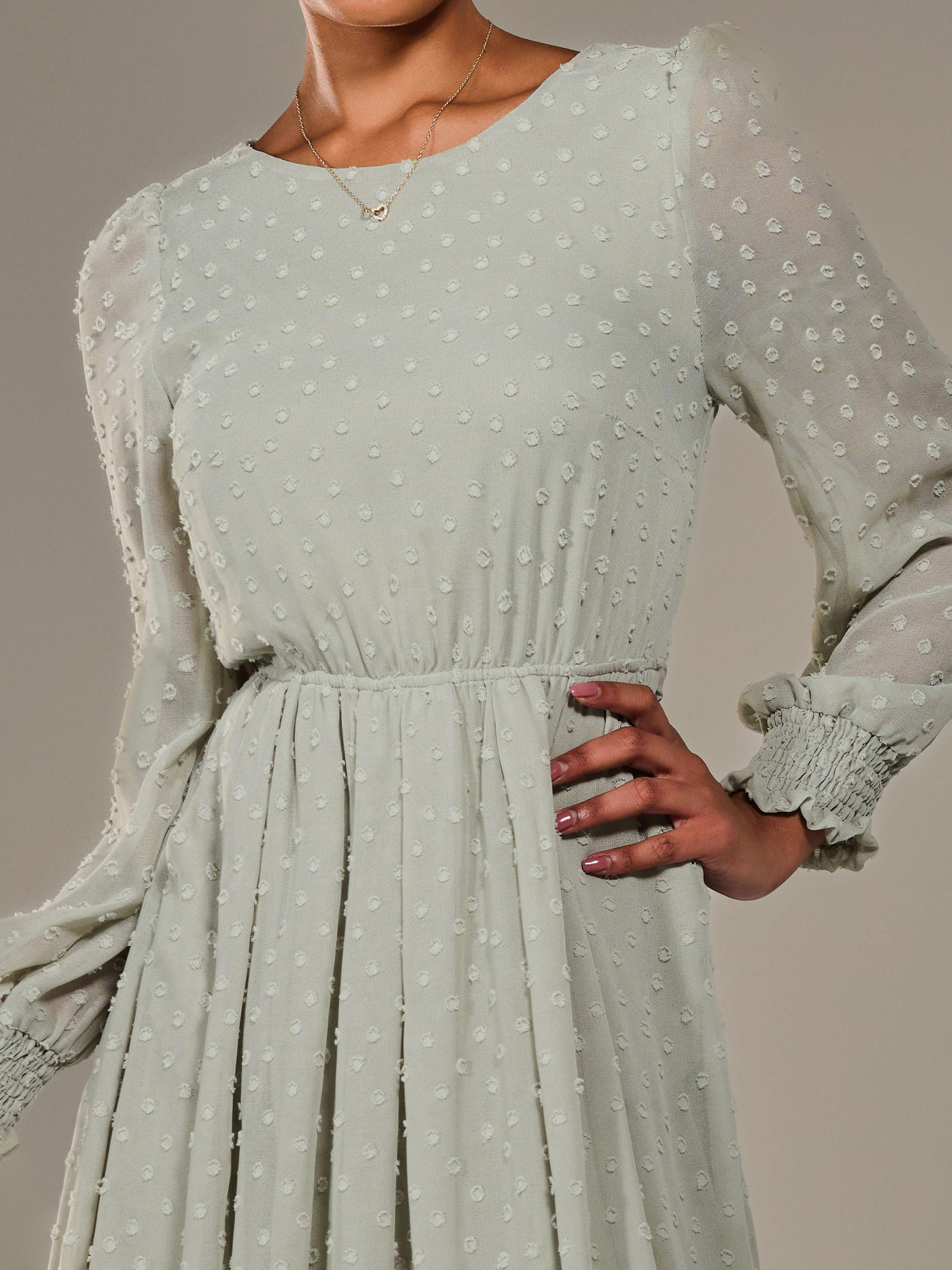 Product image 4 of 7, which shows Jolie Moi Chiffon Midaxi Dress, Light Green, 8