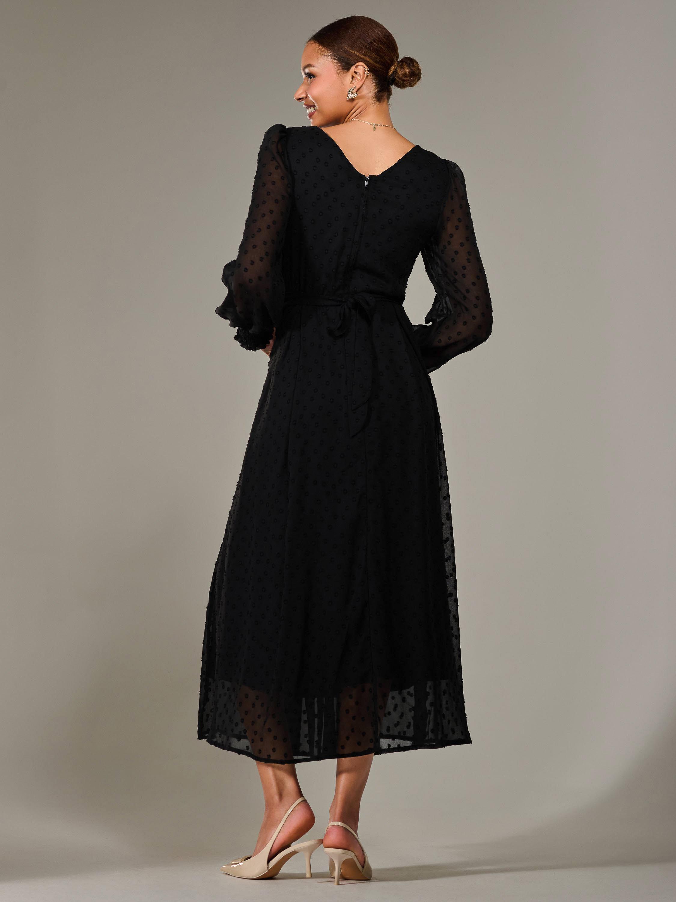 sachin and babi light blue dress BHLDN Floral Chiffon Plunge Long-Sleeve Ruffle Maxi Dress main image 1