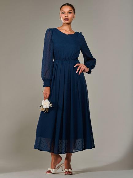 Jolie Moi Chiffon Midaxi Dress, Navy