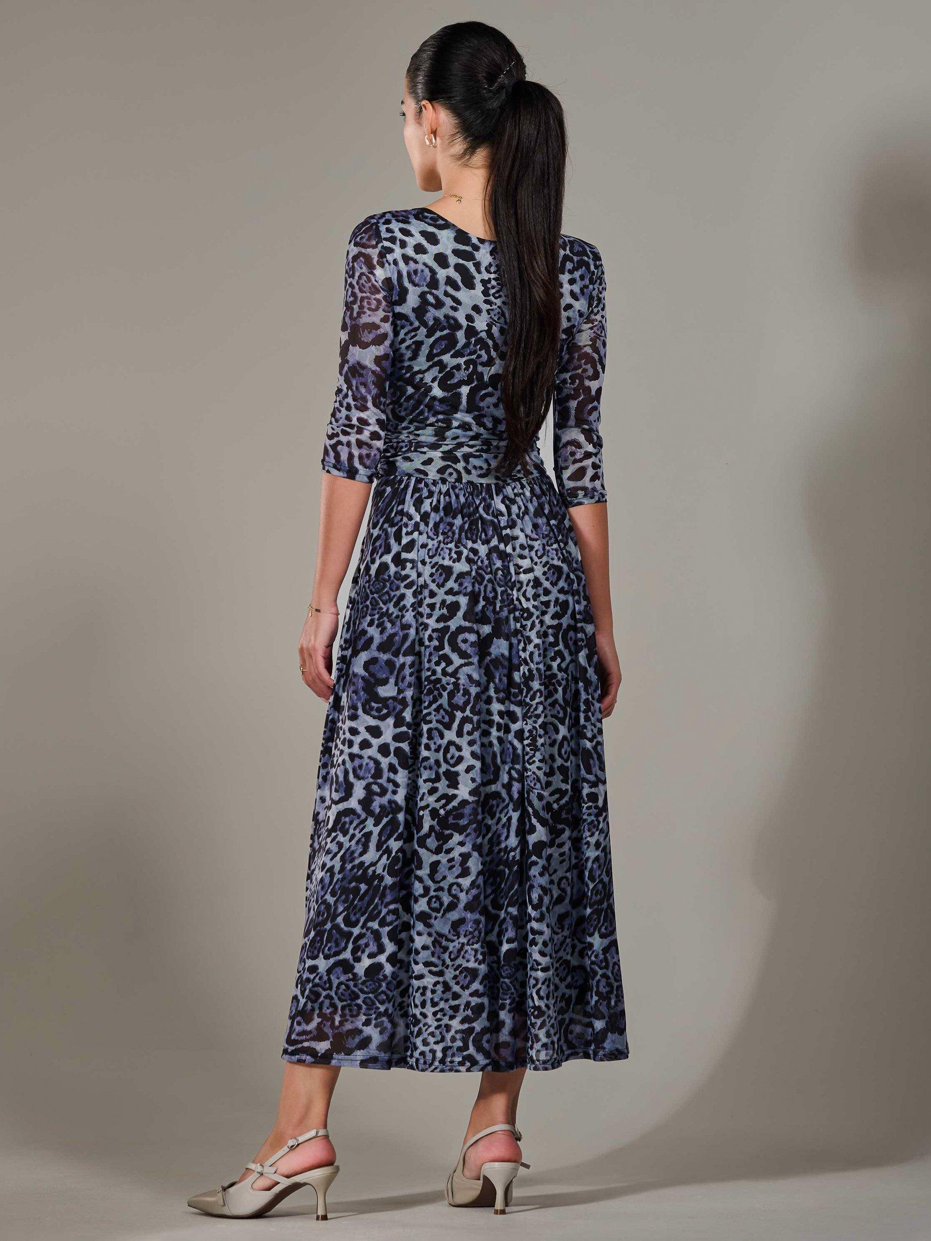 Product image 3 of 7, which shows Jolie Moi Petite Animal Print Pleated Midi Dress, Multi, 8Pt