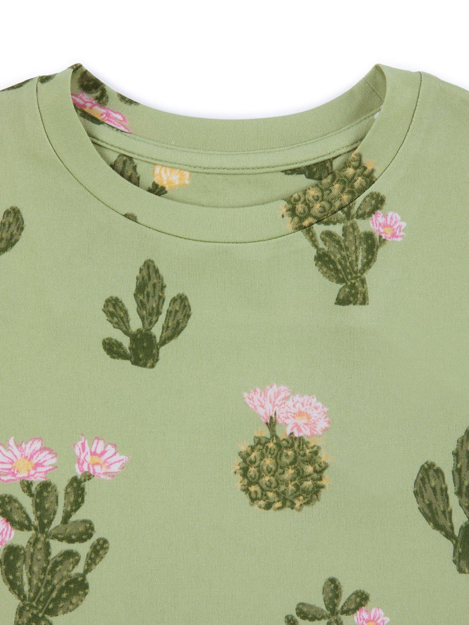 Product image 3 of 3, which shows Chelsea Peers Kids' Floral Print Pyjama Set, Green/Multi, 1-2 years