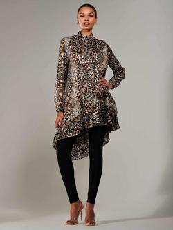 Jolie Moi Animal Print Midi Shirt Dress, Multi - view 2, Multi