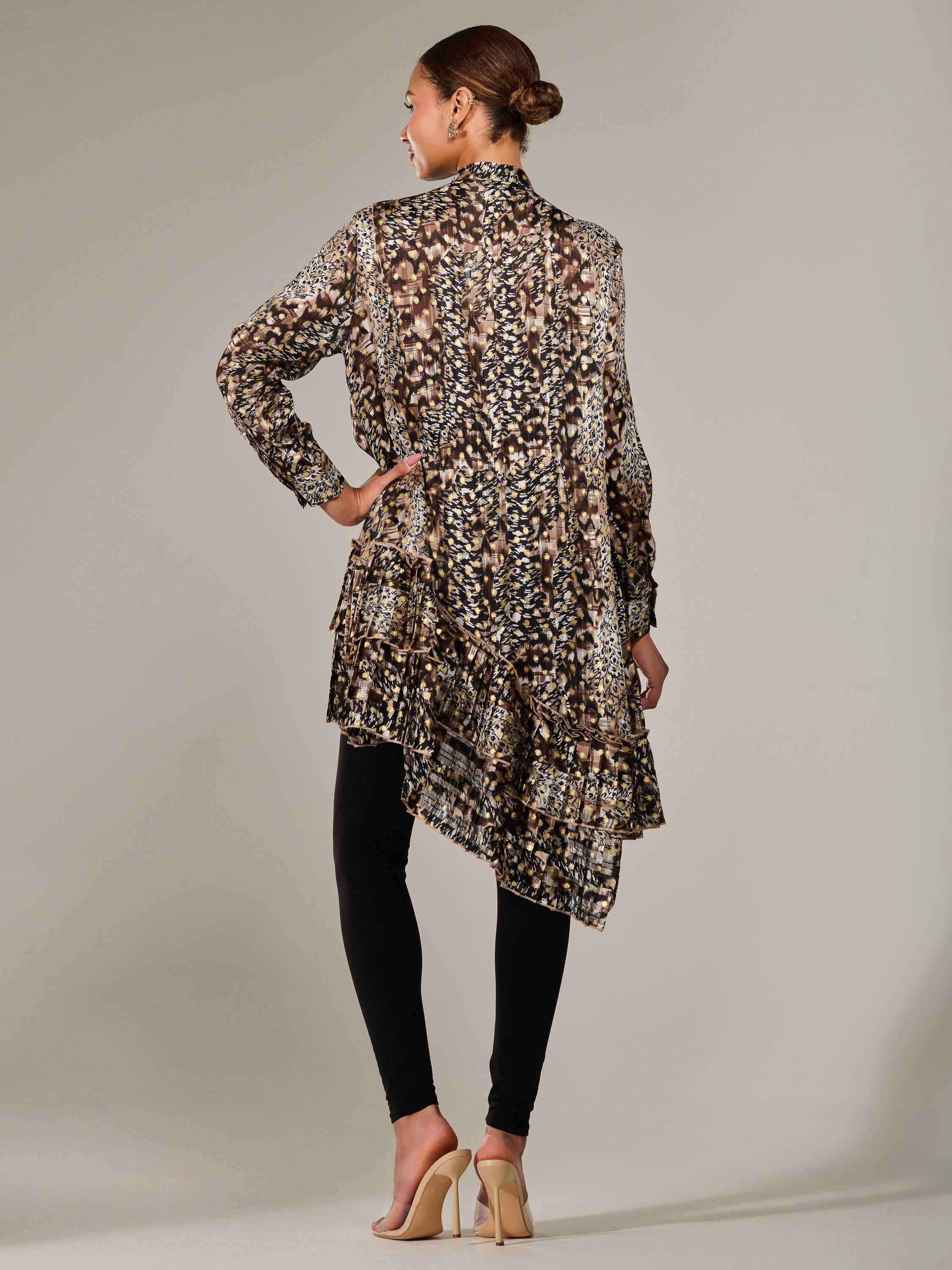 Product image 3 of 7, which shows Jolie Moi Animal Print Midi Shirt Dress, Multi, 8