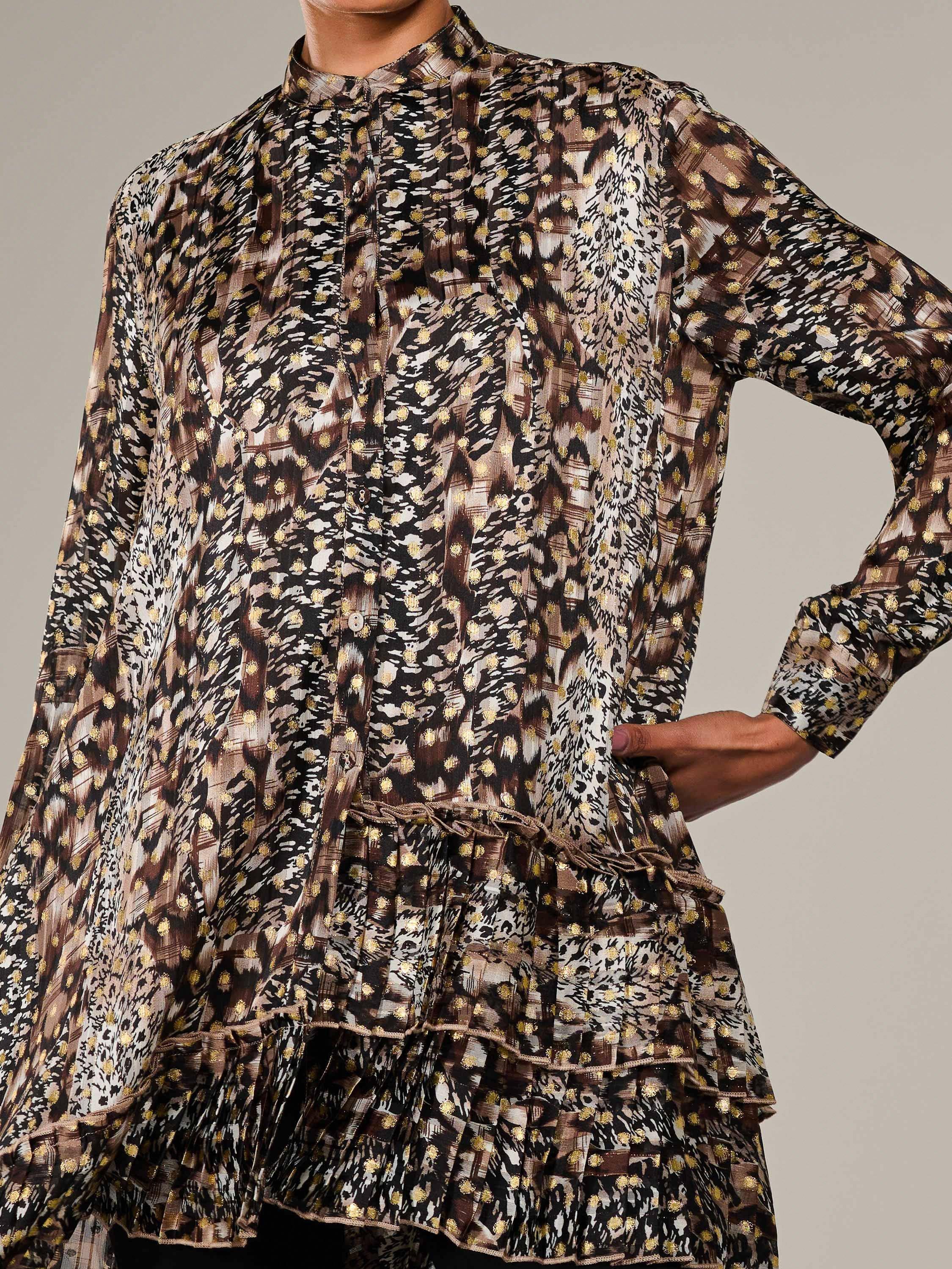 Product image 4 of 7, which shows Jolie Moi Animal Print Midi Shirt Dress, Multi, 8