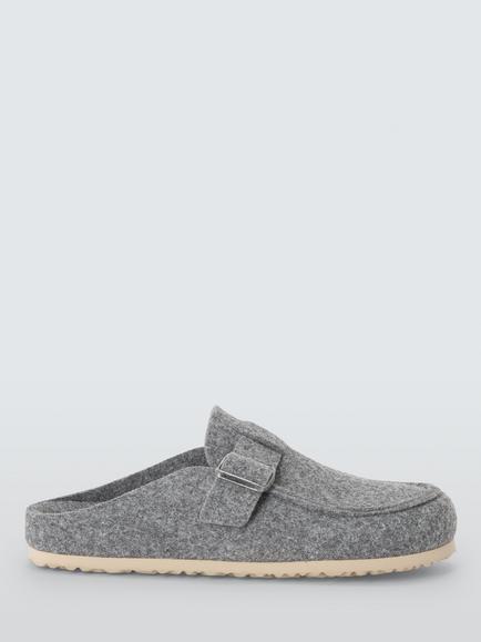 John Lewis Felt Mule Slippers, Grey, Grey