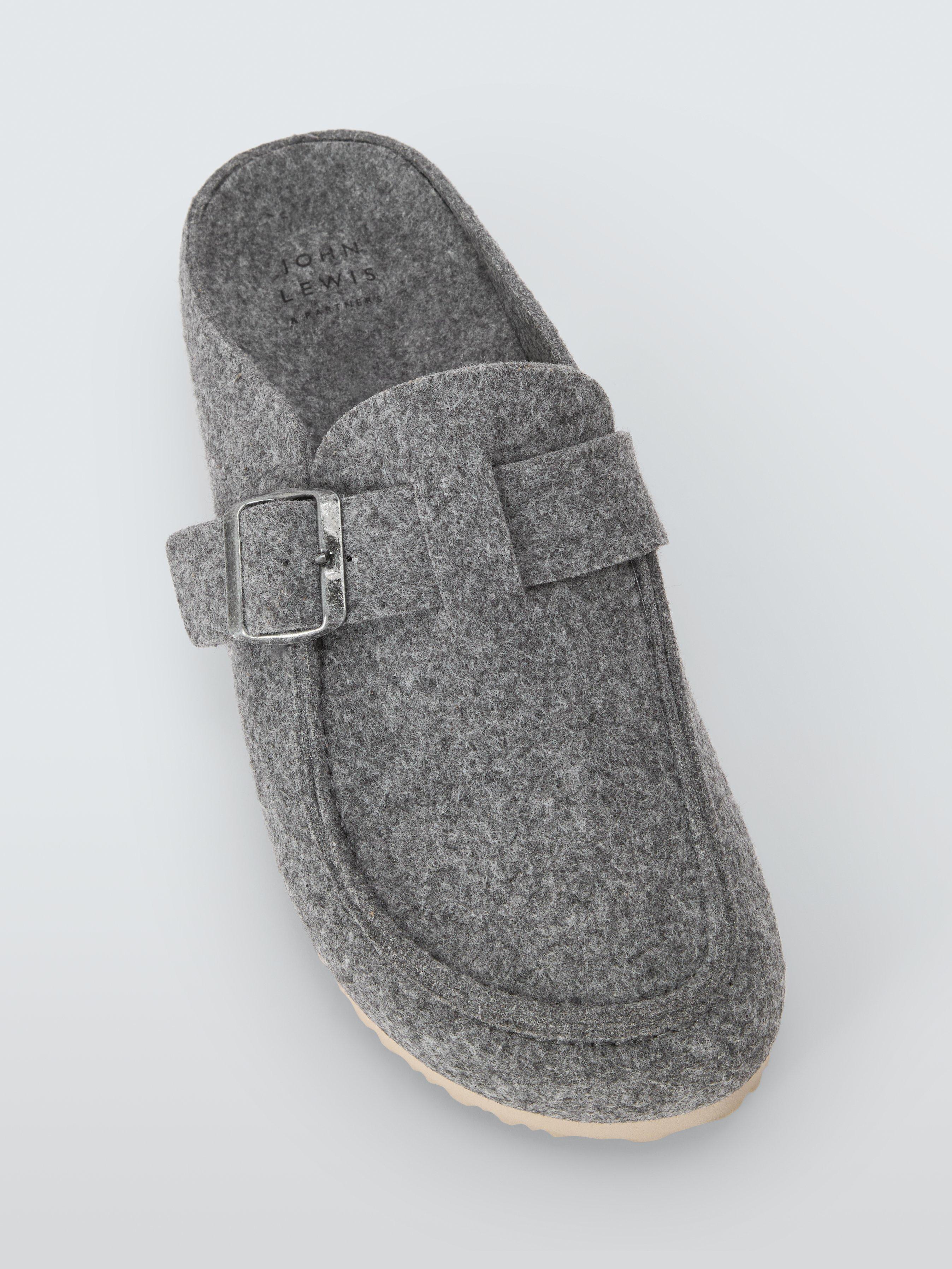 Product image 5 of 6, which shows John Lewis Felt Mule Slippers, Grey, 7